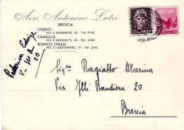 1946-cartolina Legale Affrancata 80c.Democratica+L.1,20 Imperiale Senza Fasci - Marcophilie