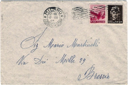1945-busta Affrancata 80c.Democratica+L.1,20 Imperiale Senza Fasci - 1946-60: Poststempel