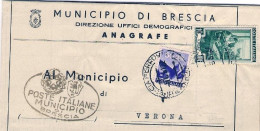 1951-piego Municipale Affrancato E Nel Spedizione 50c.+L.10 Italia Al Lavoro,in  - Maschinenstempel (EMA)