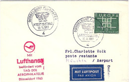 1963-Germania Lufthansa Per La Giornata Dell'aerofilatelia Dusseldorf - Lettres & Documents