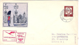 1961-Germania I^volo Lufthansa Francoforte Londra - Lettres & Documents