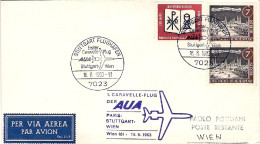 1963-Germania Con Annullo Figurato I^volo Caravelle AUA Stoccarda Vienna - Lettres & Documents