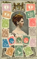 1910circa-Olanda Cartolina Con Effigie Regina Guglielmina+ Francobolli Dell'epoc - Stamps (pictures)