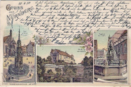 1898-Germania Cartolina Gruss Aus Nurnberg Viaggiata - Other & Unclassified