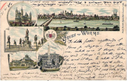1896-Germania Cartolina Gruss Aus Worms Viaggiata - Other & Unclassified