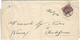 1877-corsivo Di Pontagna Su Piego Con Testo A Stampa Sul Disastro Che Ha Colpito - Marcofilie