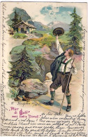 1901-Germania Cartolina A Rilievo Pfut Di Gott Mei Lieb's Dirndl Da Kempten - Autres & Non Classés