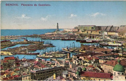 1914-cartolina Genova Panorama Da Castelletto Diretta In Austria,annullo Meccani - Genova (Genoa)