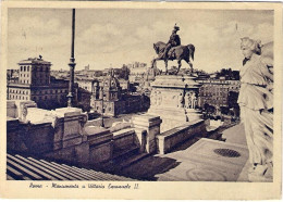 1940-cartolina Di Roma Monumento Vittorio Emanuele II Affrancata 10c. Imperiale  - Other & Unclassified