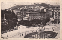 1927-Genova Piazza Corvetto Monumento A Vittorio Emanuele, Viaggiataviaggiata - Genova (Genoa)