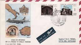 1967-Turchia Viaggio Di Rientro Di S.S.Paolo VI Da Esefo - Covers & Documents