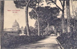 1928-cartolina Di Roma Villa Gabrielli Un Viale, Annullo Meccanico Torino Esposi - Andere & Zonder Classificatie