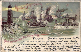 1896-Germania Cartolina Marine Schauspiele In Der Berliner Gewerbe Ausstellung V - Autres & Non Classés