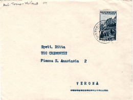 1954-busta Affrancata L.25 Turistica Annullo Di Ambulante Trieste-Milano 90 - 1946-60: Poststempel