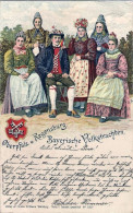 1908-Germania Cartolina Bayerische Volkstrachten Viaggiata - Other & Unclassified