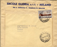 1956-busta Affrancata L.25 Cortina VII^giochi Olimpici Invernali Isolato Cat.Sas - 1946-60: Poststempel
