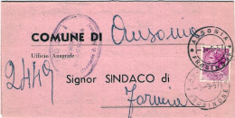 1957-modulo Comunale Affrancato L.13 Siracusana Isolato,corrispondenza Tra Sinda - 1946-60: Poststempel