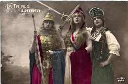 1915-Francia Cartolina Foto Non Viaggiata "La Triple Entente-Gran Bretagna,Franc - History