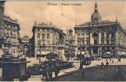 1912-cartolina "Milano-piazza Cordusio"per La Svizzera Affrancata 10c.Leoni - Milano (Mailand)