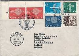 1960-Svizzera Per Italia Con Bella Affrancatura Multicolore Ed Annullo Figurato  - Autres & Non Classés