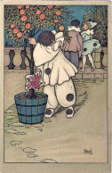 1918-cartolina Illustrata Pierrot Piangente Di Florence Hardy Con Timbri Di Post - Scènes & Paysages