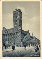 1943-Polonia Occupazione Tedesca Cartolina Thorn Rathaus Diretta A Lipsia Annull - Pologne