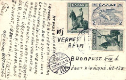 1938-Grecia Cartolina Foto Venere Ed Il Satiro Diretta In Ungheria Annullo In Ar - Autres & Non Classés