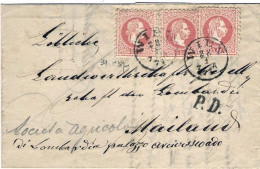 1874-Autriche Osterreich Austria Piego Con Testo Affr. Tre 5kr. Rosso Diretto A  - Sonstige & Ohne Zuordnung