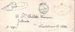 1856-lettera In Franchigia Con Annullo Azzurro Cerchio Con Cappello Di Modena E  - Non Classés