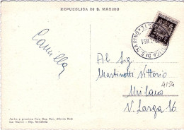 1951-San Marino Cartolina La Rocca Affrancata Con L.5 Stemma - Briefe U. Dokumente