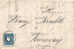 1860-Autriche Osterreich Austria Piego Con Testo Affrancato 15kr. Azzurro - Altri & Non Classificati