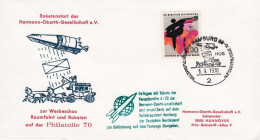 1970-Germania Busta Raketenstart Der Hermann Oberth Gesellschaft Geflogen Mit Ra - Brieven En Documenten