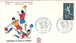 1970-France Francia Fdc Affrancata 80c.annullo "Hand Ball VII^championnat Du Mon - 1970-1979