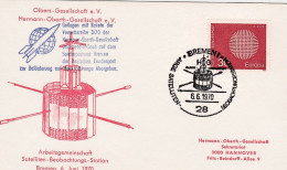 1970-Germania Cartoncino Hermann Oberth Gesellschaft Geflogen Mit Rakete Der Ver - Covers & Documents
