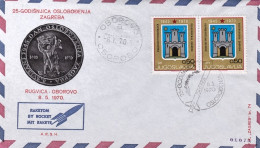 1970-Jugoslavia Razzogramma Rugvica Oborovo Del 8 Maggio - Poste Aérienne