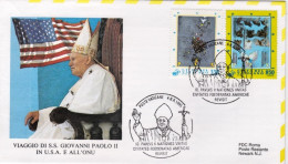 1995-Vaticano Visita Papale In U.S.A. E All'ONU Di S.S.Giovanni Paolo II^a Newar - Airmail