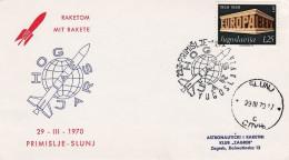 1970-Jugoslavia Cartoncino Con Cachet Hog Iaf Jars Raketom Mit Rakete - Aéreo