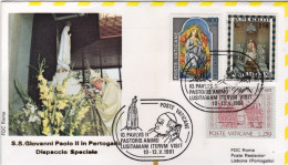 Vaticano-1991  Volo Papale Citta' Del Vaticano Lisbona Portogallo Di S.S.Giovann - Airmail