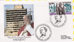 Vaticano-1997 Volo Papale Citta' Del Vaticano Sarajevo Bosnia Erzegoniva Di S.S. - Airmail