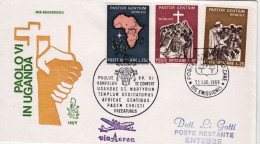 Vaticano-1969  Volo Papale Citta' Del Vaticano Entebbe Uganda Di S.S.Paolo VI - Poste Aérienne