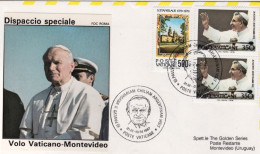 1987-Vaticano Volo Papale Citta' Del Vaticano Montevideo Uruguay Di S.S.Giovanni - Poste Aérienne