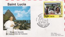 1986-Saint Lucia Rientro Visita Papale Da Castries Di S.S.Giovanni Paolo II - St.Lucia (1979-...)