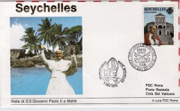 1986-Seychelles Rientro Visita Papale Da Mahè Di S.S.Giovanni Paolo II - Seychellen (1976-...)