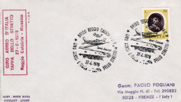 1978-con Bollo Del Giro Aereo D'Italia Tappa Dello Stretto Reggio Calabria Messi - Airmail