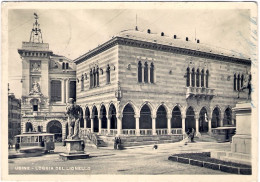 1943-cartolina Udine Loggia Del Lionello (animata E Tram) Affrancata Propaganda  - Udine