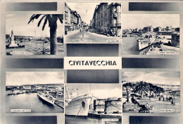 1958-cartolina Civitavecchia 6 Vedute Affrancata L.15 Lourdes Isolato - Civitavecchia