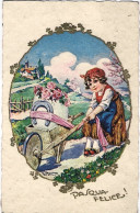 1936-cartolina Pasqua Felice Affrancata 30c. XVII^fiera Di Milano Isolato - Easter