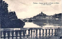 1914-cartolina Torino Veduta Del Po Con Ponte In Pietra E Monte Cappuccini Affra - Autres & Non Classés