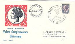 1971-fdc Illustrata Affrancata Valore Complementare L.180 Siracusana - FDC