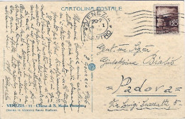 1946-cartolina Illustrata Affrancata L.1,20 Democratica Isolato - 1946-60: Marcophilia